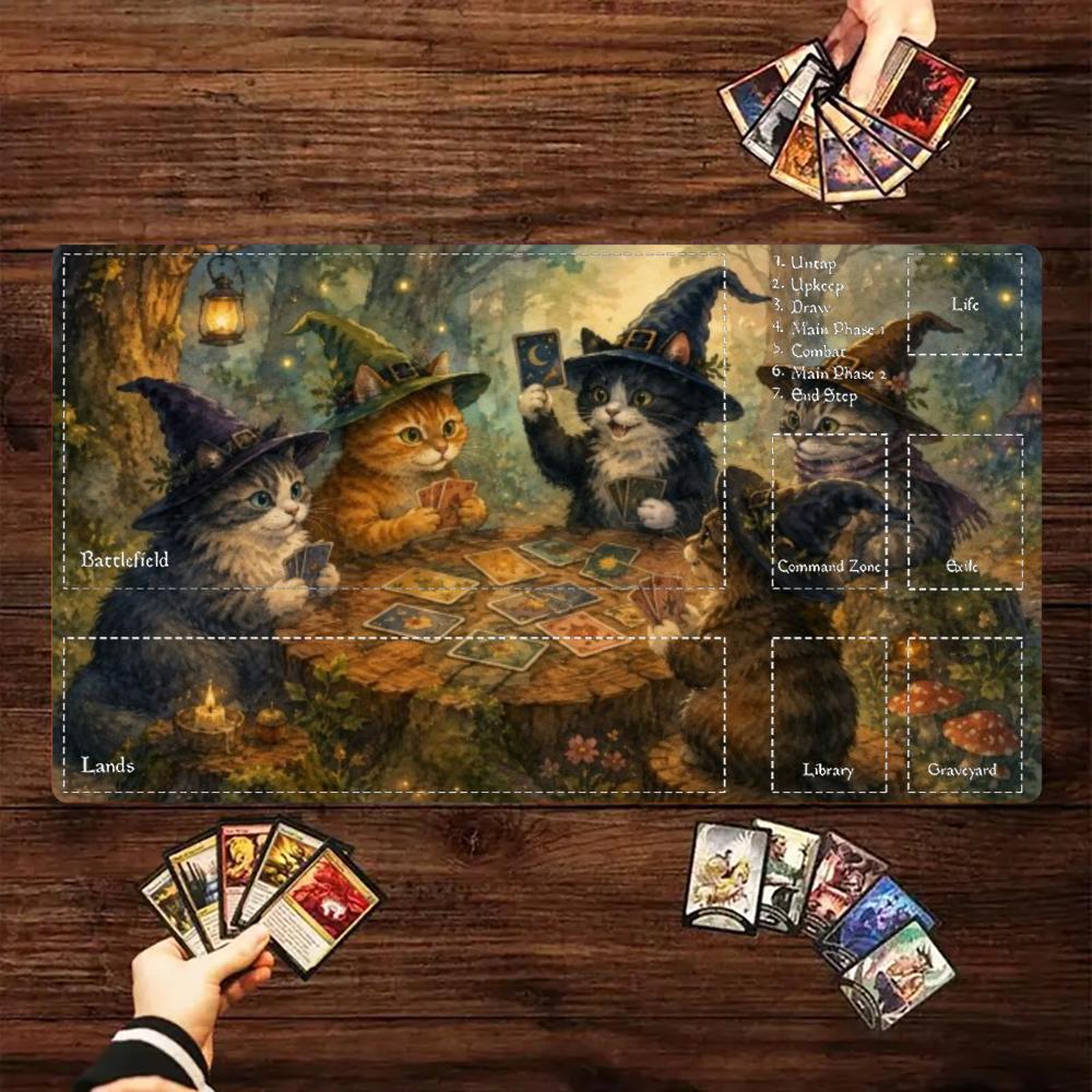 Witch Cats Play Cards Magic Fo - Door Mat Blank recension och pris