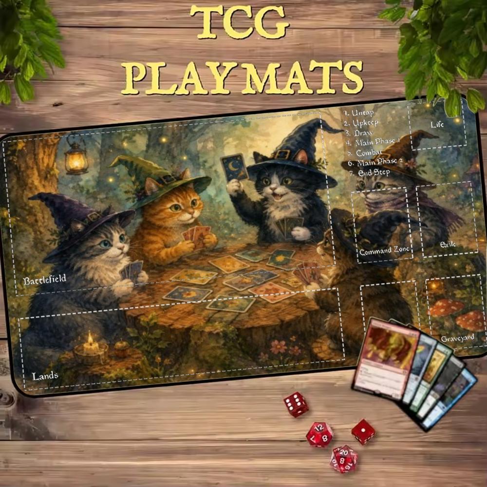 Witch Cats Play Cards Magic Fo - Door Mat Blank recension och pris